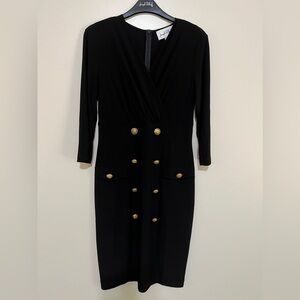Joseph Ribkoff NWT black dress gold buttons